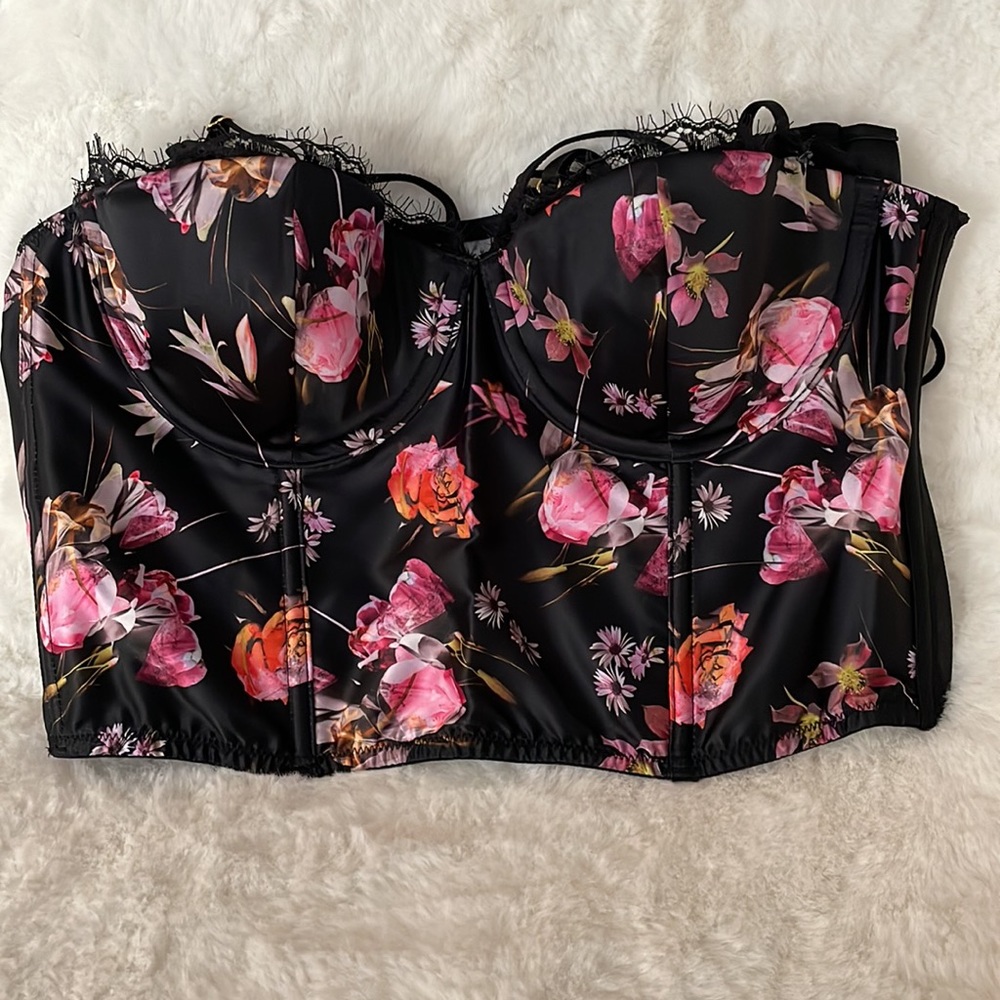Victoria's Secret Floral Black and Pink Bra